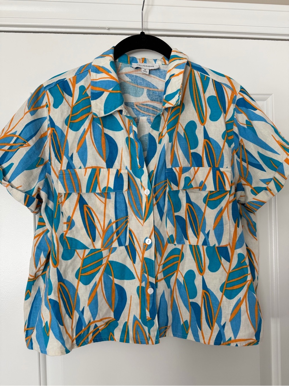Calligraphie linen blend button up